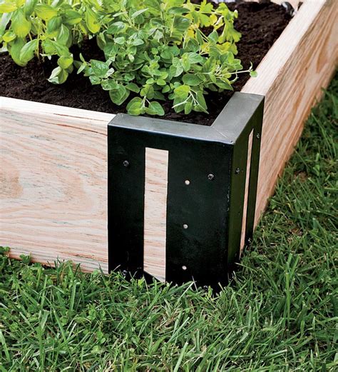 metal bed corner brackets|stacking corners for raised bed.